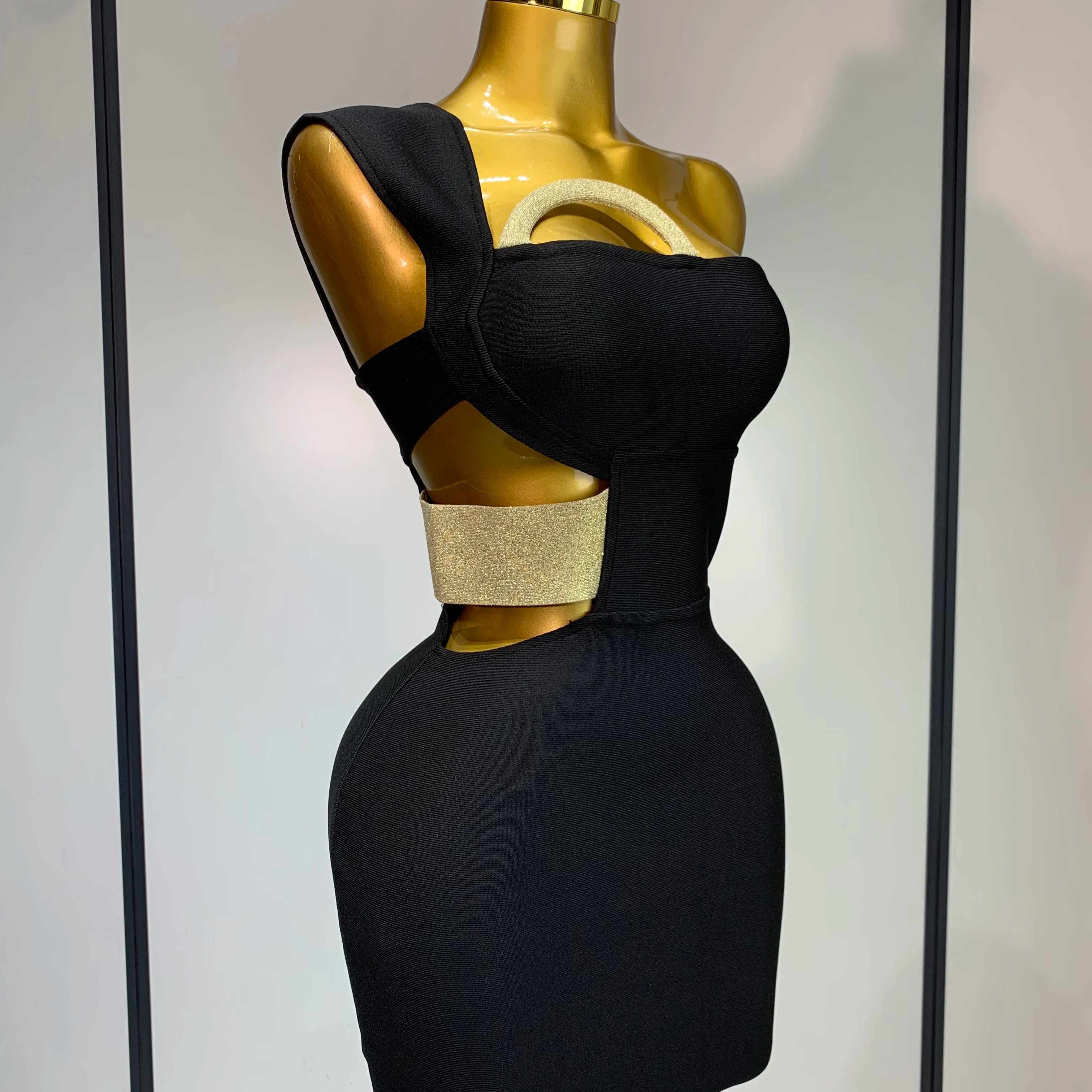 Luxury Birthday Dress Women Sexy Backless Black Bodycon Bandage Mini Dress Celebrate Birthday Evening Party Fashion Dress