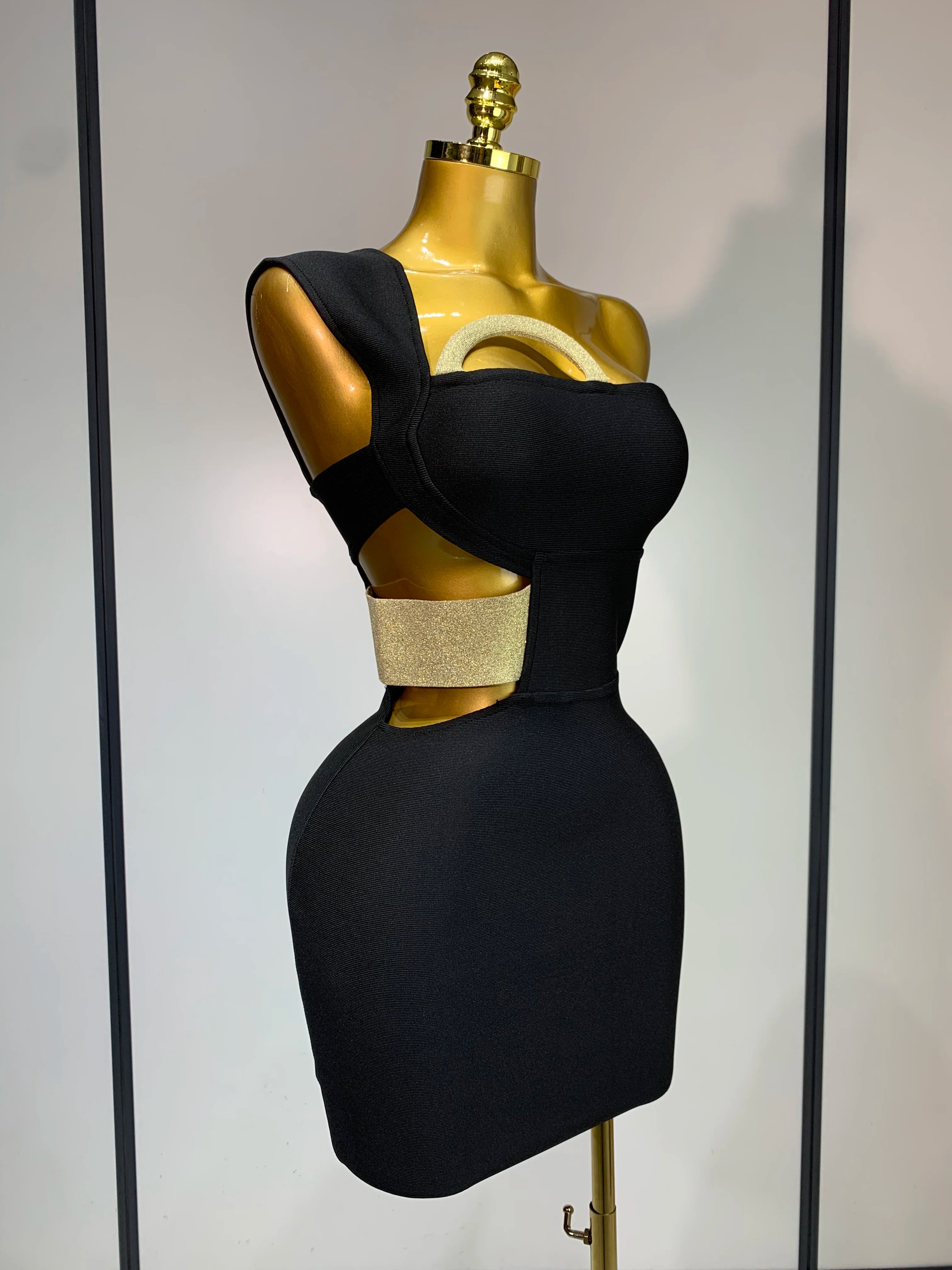 Luxury Birthday Dress Women Sexy Backless Black Bodycon Bandage Mini Dress Celebrate Birthday Evening Party Fashion Dress