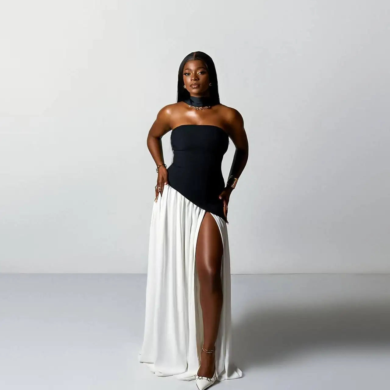 Top Quality Women Sexy Strapless Laced-up Bodycon Long Maxi Dress Nightclub Party Birthday Photo Shoot Vacation Fashion Outfit black