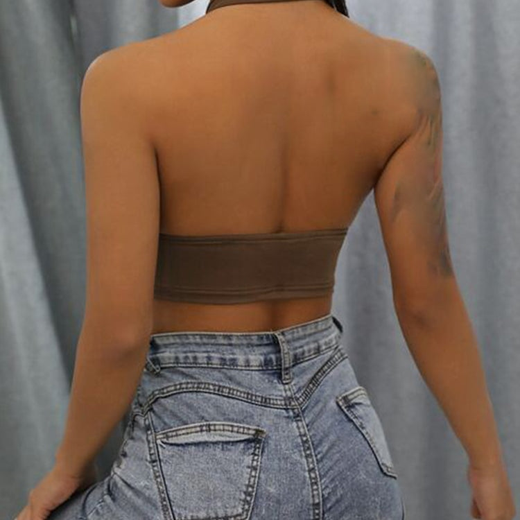 Women Summer Tank Tops Sexy Solid Color Cross Halter Neck Push Up Hollow Crop Tops High Street Wear 2024 New Fashion