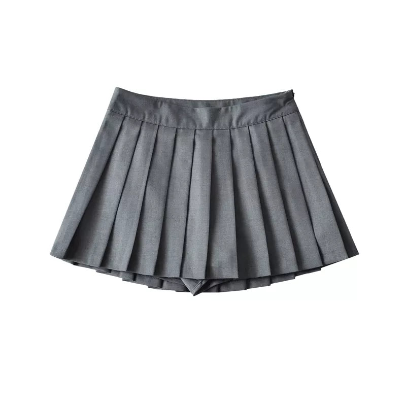 Summer High Waist Skirts Womens Sexy Mini Skirts Vintage Pleated Skirt Korean Tennis Skirts Short White Black Dark Grey