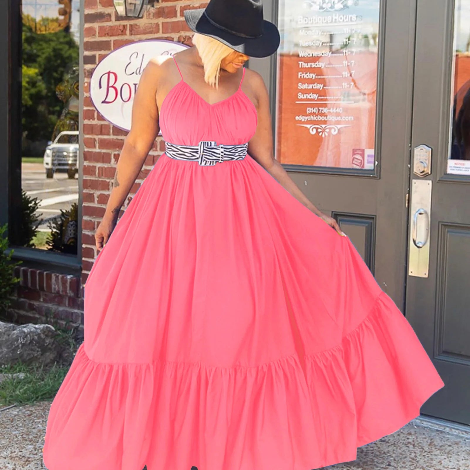 CMYAYA Women Summer Long Maxi Dress Sexy Sleeveless Strap Loose Beach Party Night Club Bandage Female S-5XL Dresses Vestido light pink