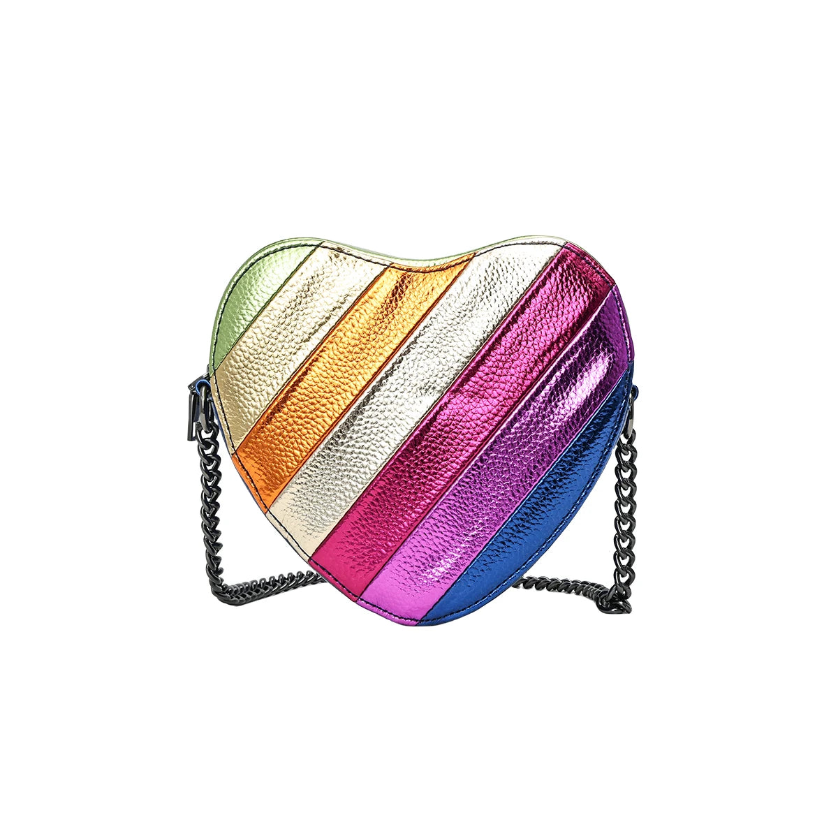 Women's heart-shaped color bump stereo shoulder bag no-logo