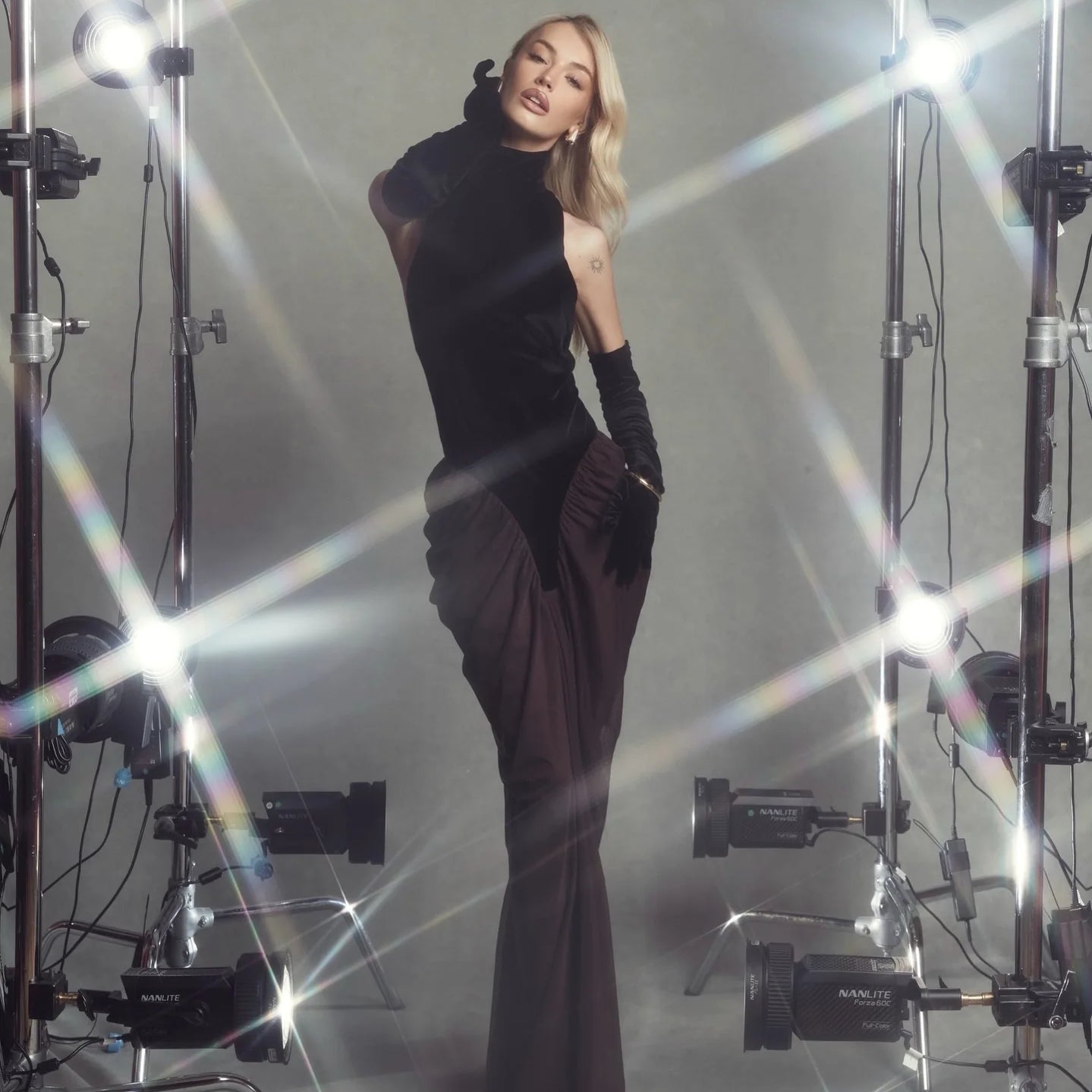 Women Sexy Off the Shoulder Mesh Long Velvet Dress Gloves Celebrate Nigthclub Party Birthday Outfit Vestido