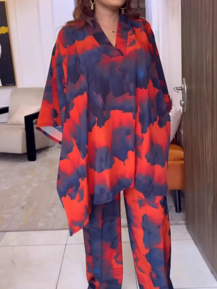 2 Piece Women Sets 2025 Plus Size Spring Autumn Matching Sets Top And Pants Suits Outfits Oversized Clothing