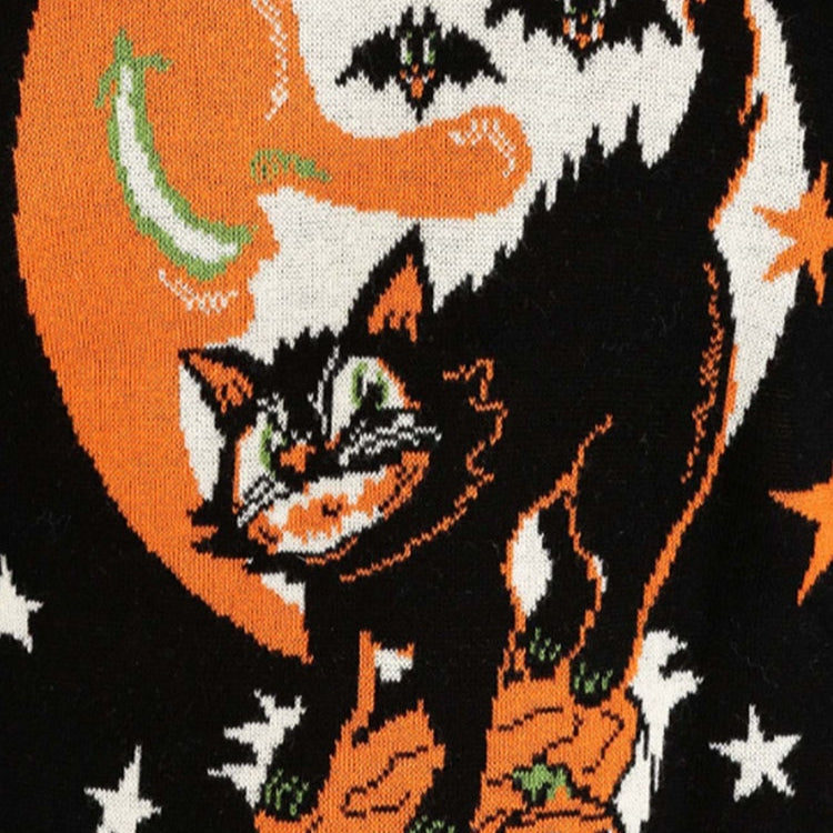 Sweater Women Halloween Pumpkin Knitted Jacquard Autumn Winter Warm Long Sleeve Sweaters 2022 New Fashion Loose Pullover Vintage