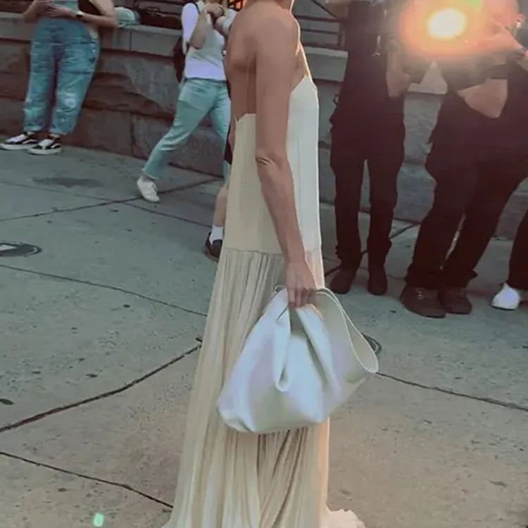 Sexy Beach Maxi Dress Women Sleeveless Patchwork Mesh Spaghetti Strap Dresses Summer Holiday Street Loose Lady Robes