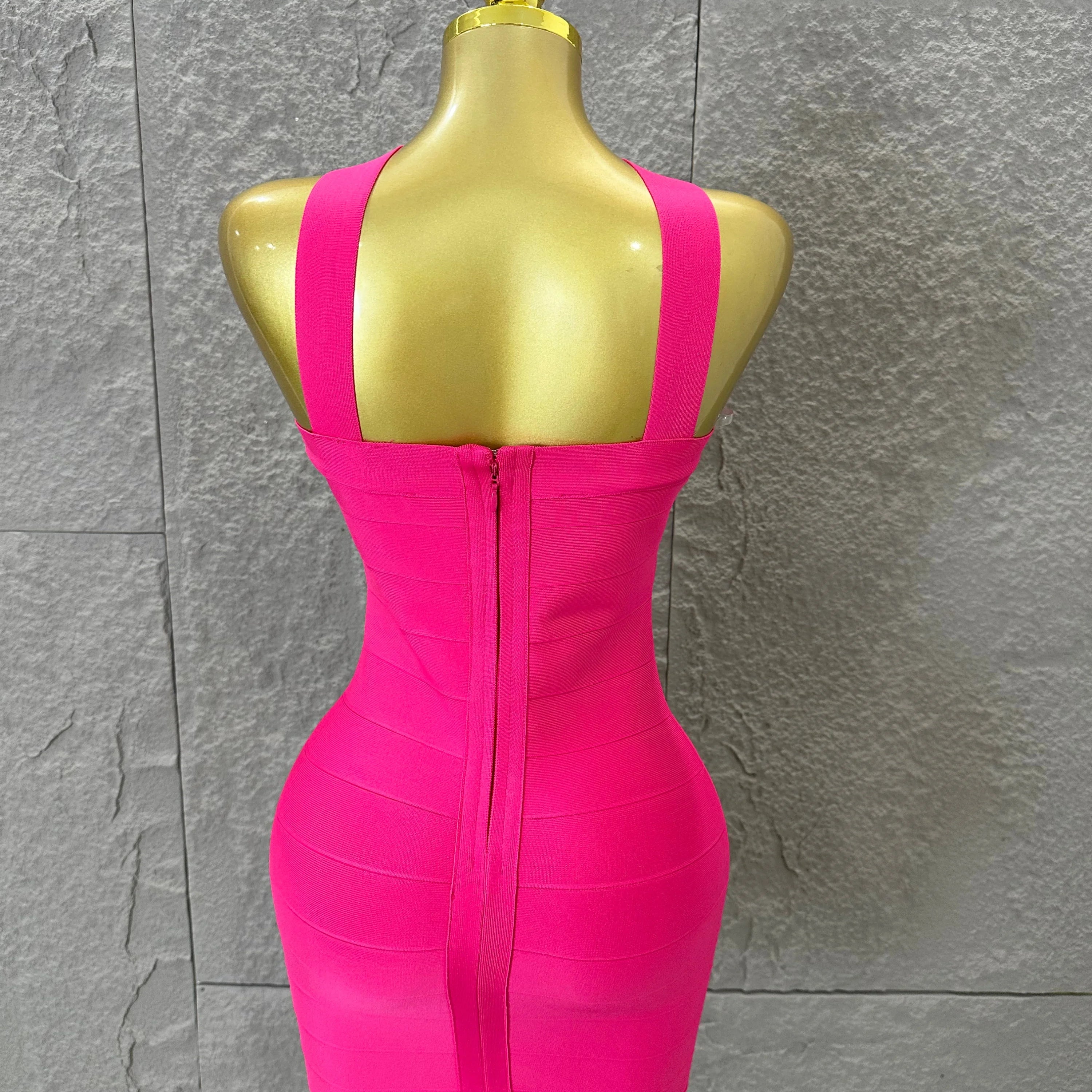 Sexy Deep V Red 3D Flower Applique Dress Slim Fit Bodycon Bandage Night Out Wedding Guest Club Cocktail Evening Party Outfit