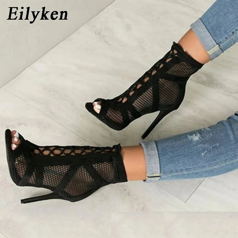 Eilyken Sexy Fashion Women Shoes Very Light Comfort Thin Heels Open Toe Dancing Woman's Sandals Size 43