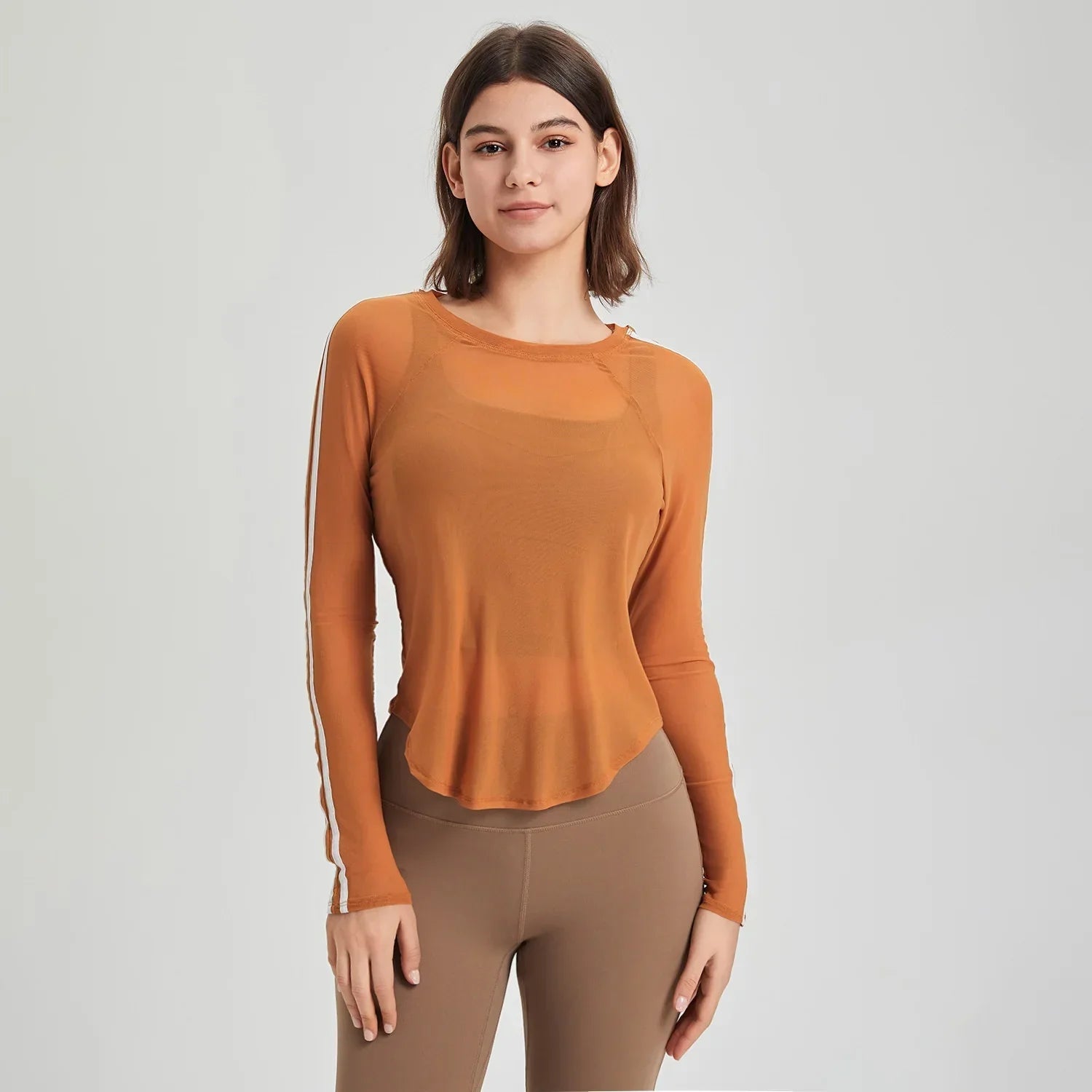 Cloud Hide HOT Girl Sports Shirts Women Top Fashion Yoga T-Shirts Gym Lady Workout Cover-up Autumn Long Sleeve Blouse Sportswear Sweet Orange