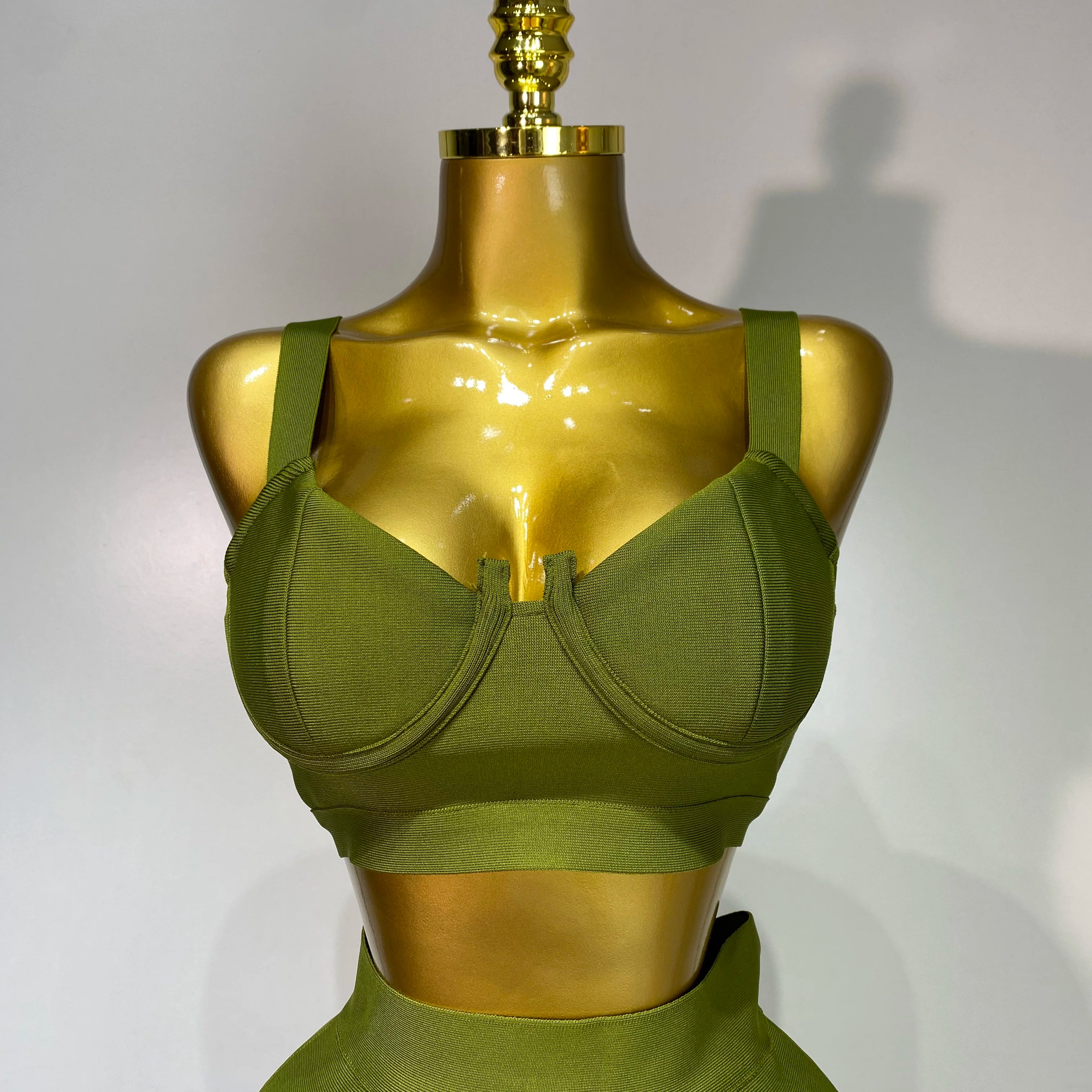 Women Sexy Bandage Crop Top Pant Set Evening Party Club Luxury Birthday High Street Fashion Elegant Luxury Birthday Outfit ﻿