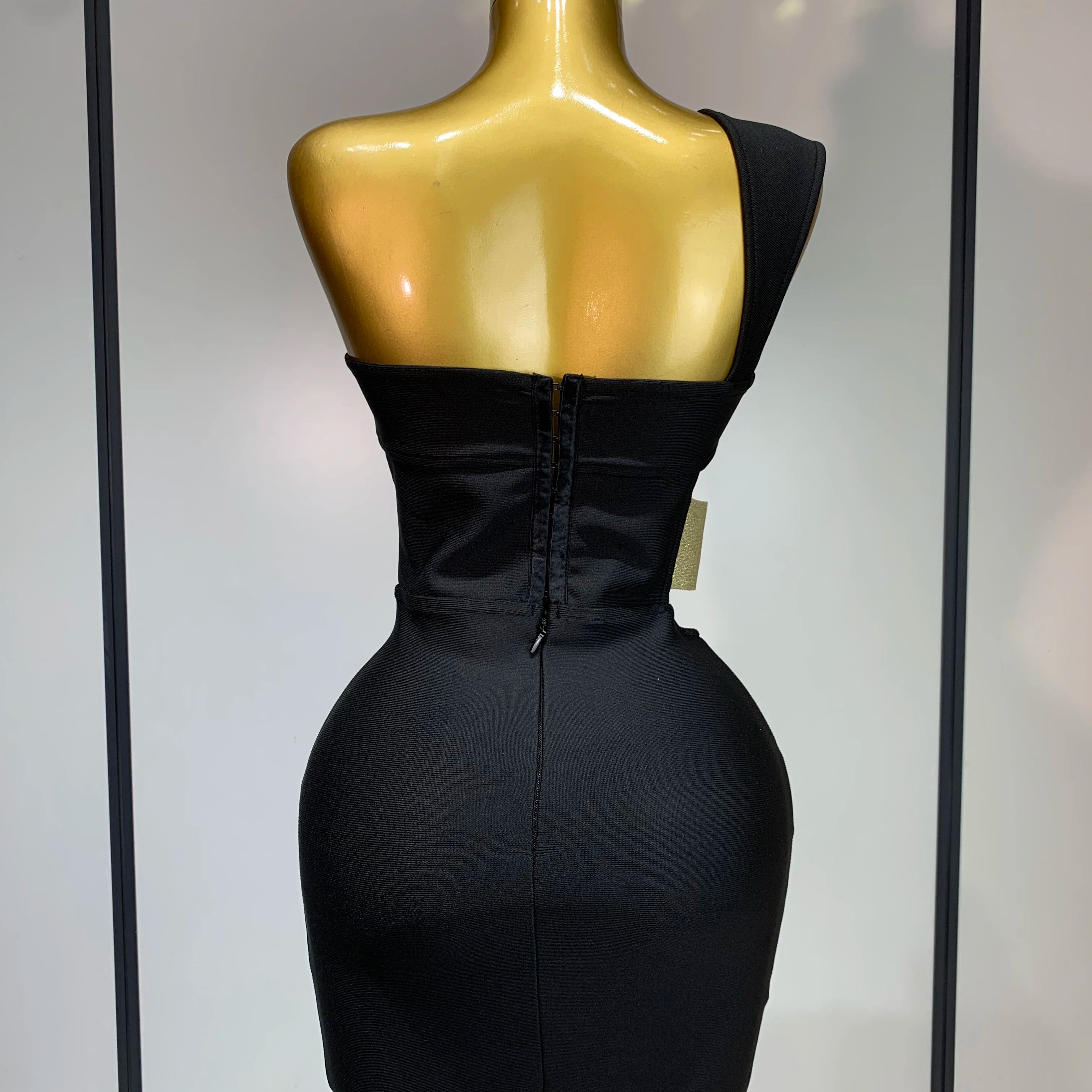 Luxury Birthday Dress Women Sexy Backless Black Bodycon Bandage Mini Dress Celebrate Birthday Evening Party Fashion Dress