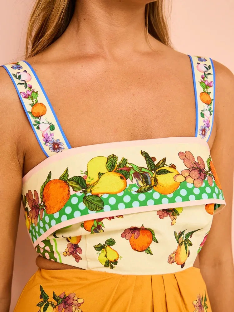 Casual Chic Print Sleeveless Backless Mini Dress Women Fashion A-line Strap Slip Short Dress Summer Elegant Vestido Holiday