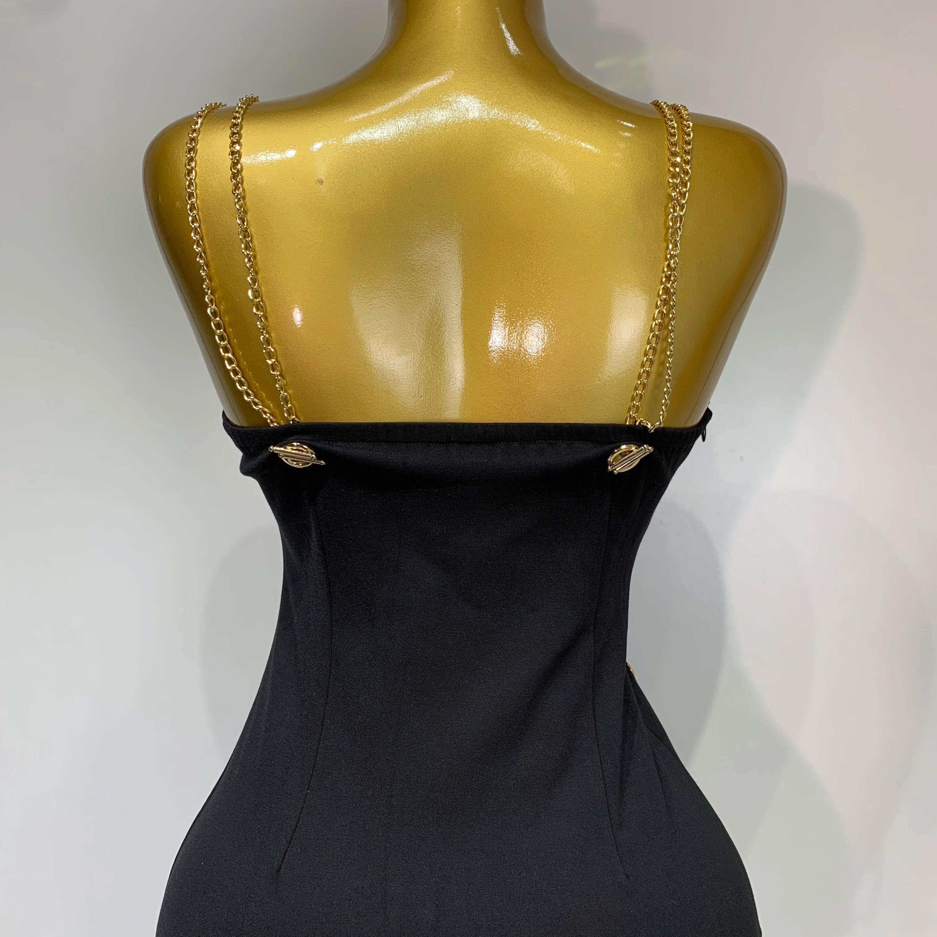 Women Sexy Sleeveless Square Colalr Chain Bodycon Maxi Long Dress Elegant Evening Party Fashion Celebrate Birthday Dress