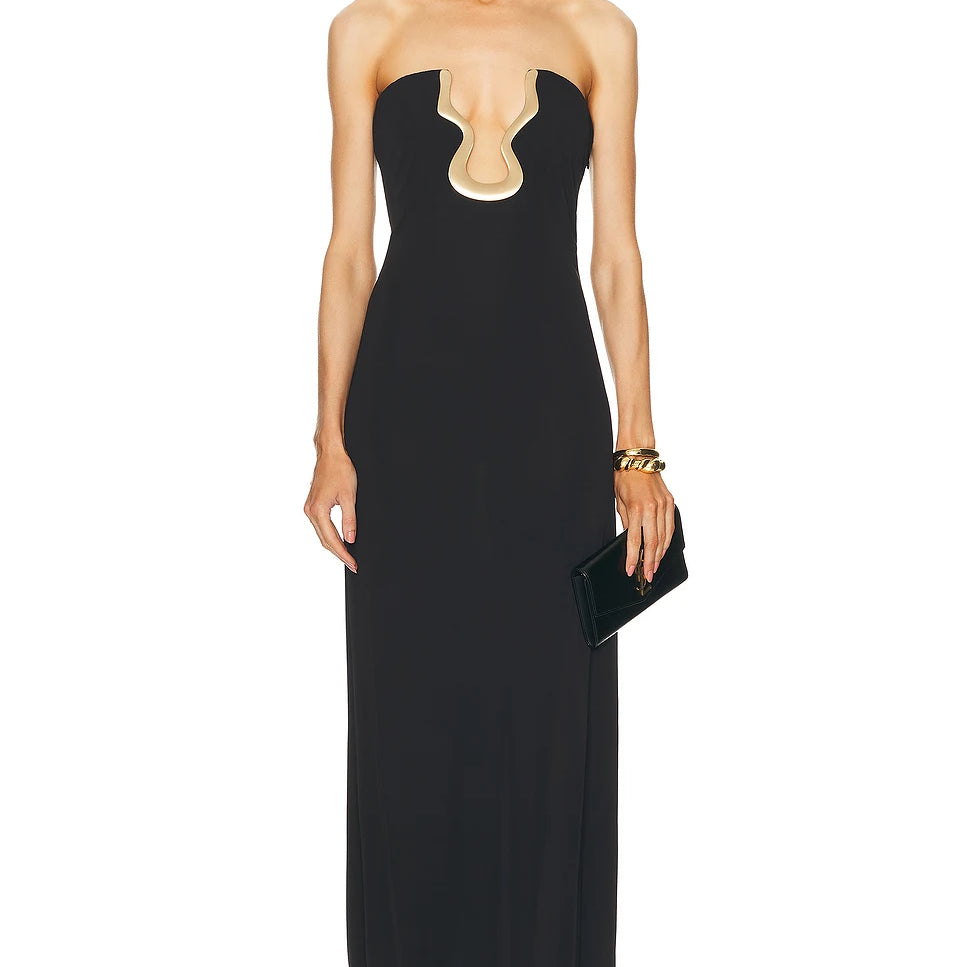 Celebrity Red Carpet Dress Women Sexy Strapless Shinning Sequined Bodycon Long Bandage Dress Birthday Fashion Wear