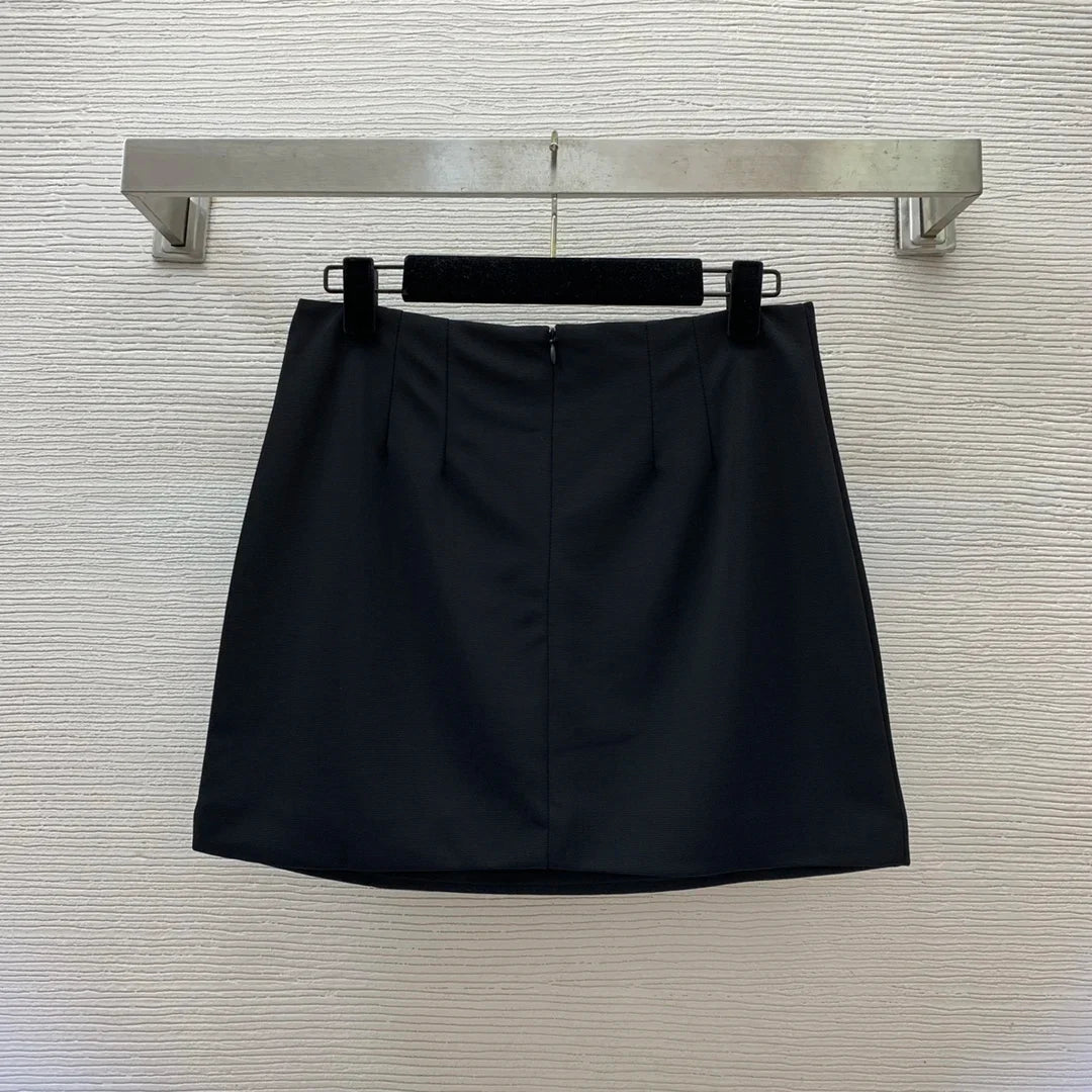 Women Summer Sexy Black zipper Tops Fashion High Street Top Camisole Top Half Skirt Suit Fashion Slim With Comfortable