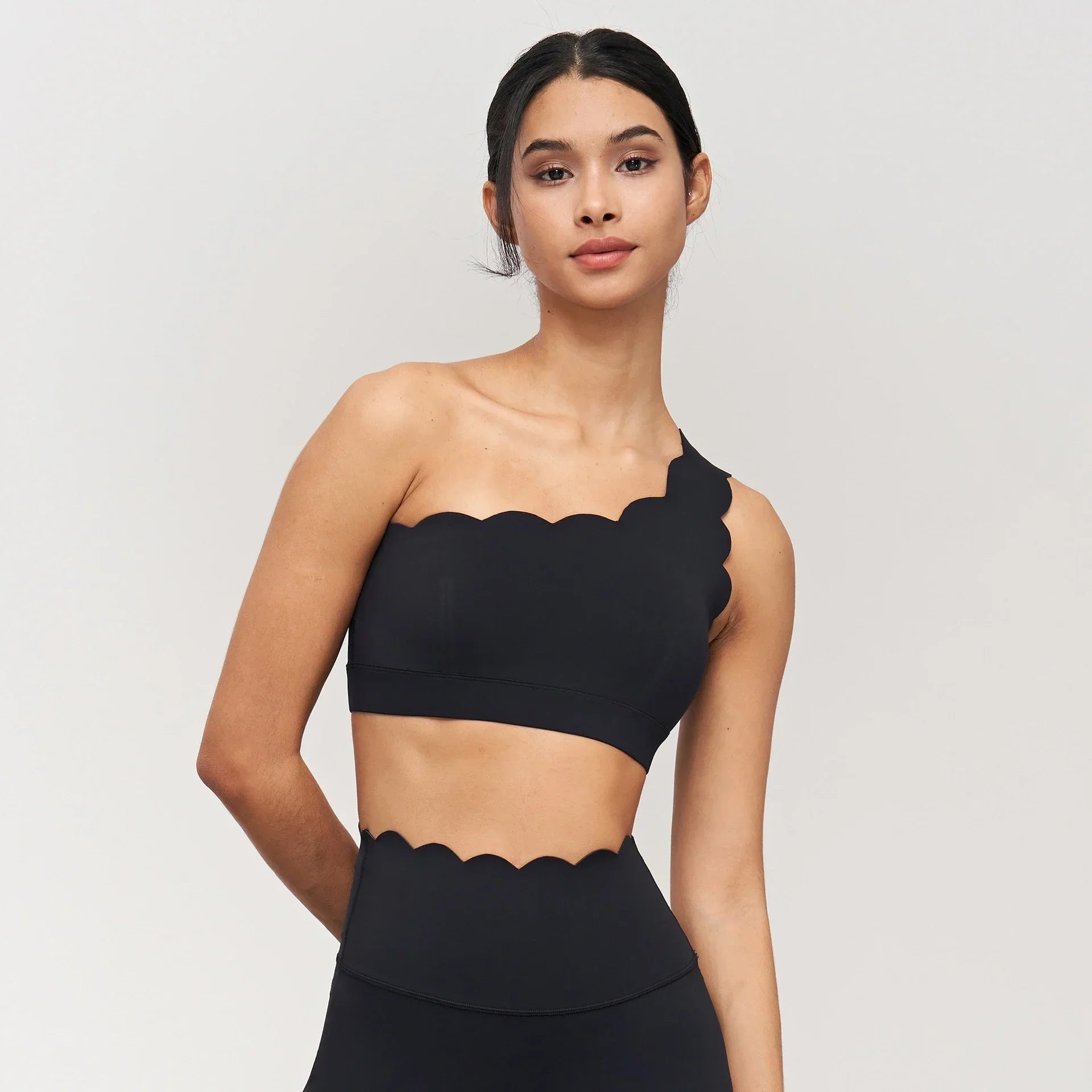 1/2/3Pcs Lycra Workout Sets Womens Seamless Gym Sportswear Shock-proof Sport Bra High Waist Yoga Pants Gym Leggings Tennis Skirt 1pc Tops - Black