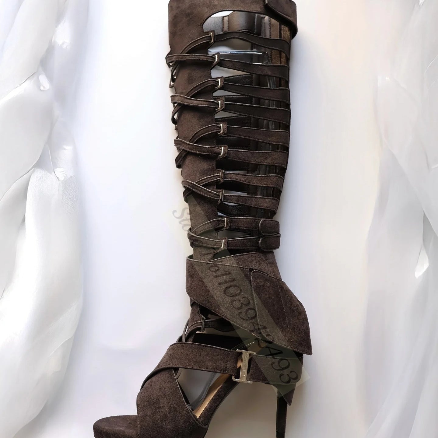 Gladiator Heels Cross Strap Heeled Sandals Women Luxury Designer Shoes Summer Autumn Sxey Solid Knee-High Sandalias De Mujer