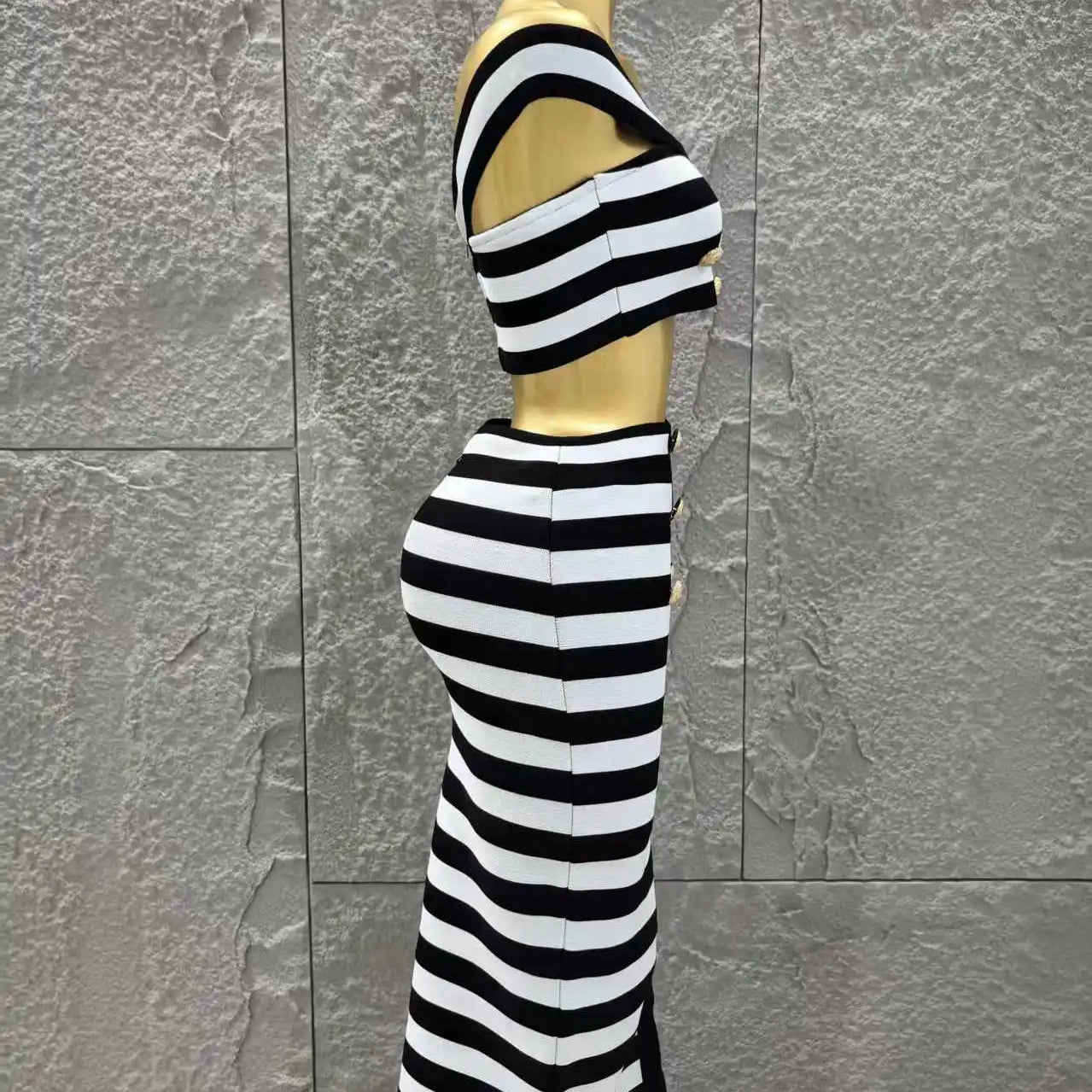 Women Sexy Slash Neck Off the Shoulder 2 Pieces Bodycon Long Bandage Dress Nightclub Party Bar Fashion Outfit