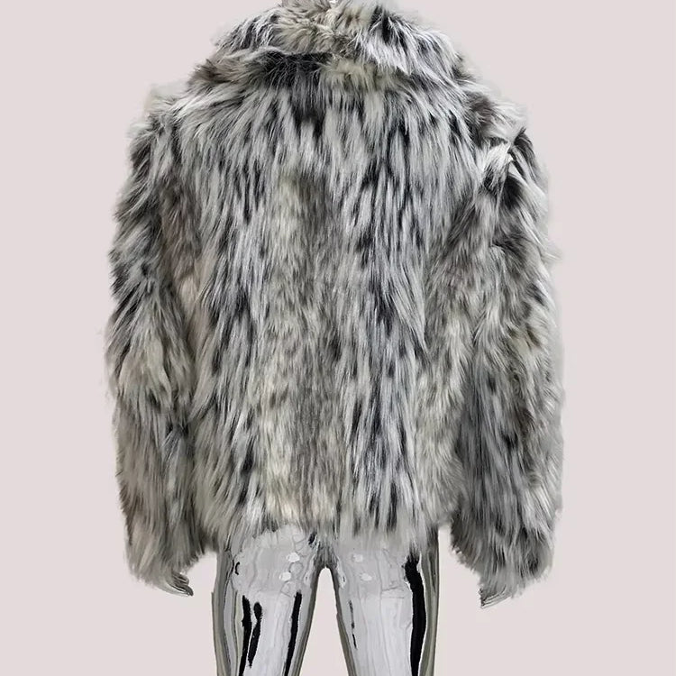 Lautaro Autumn Winter Short Colorful Multicolored Thick Warm Hairy Faux Fox Fur Coat Men Luxury Designer Clothes Fluffy Jacket