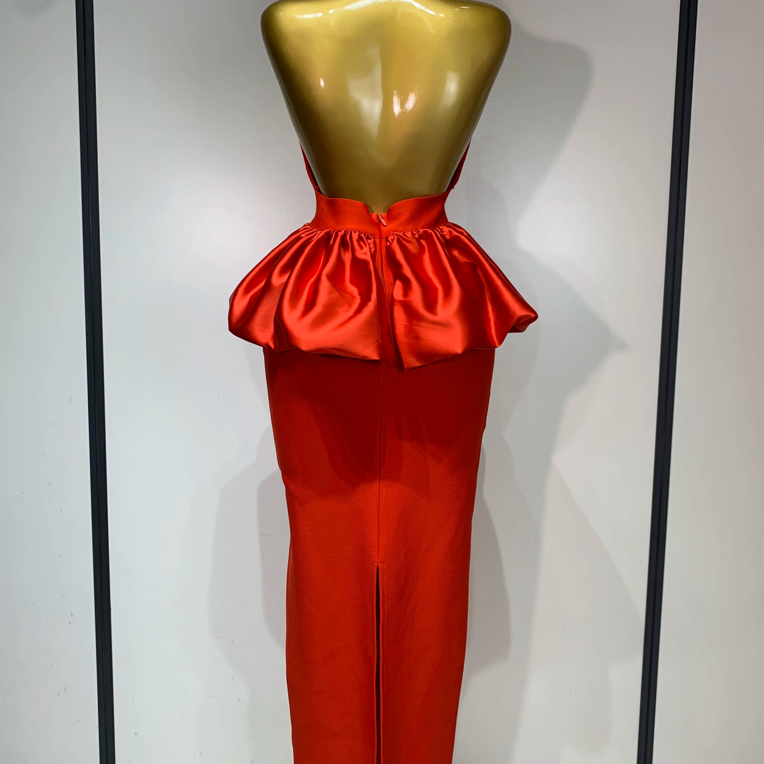 Women Sexy Backless Red Flower Maxi Long Bodycon Bandage Dress 2025 Celebrity Elegant Evening Party Nightclub Photo Shoot Dress