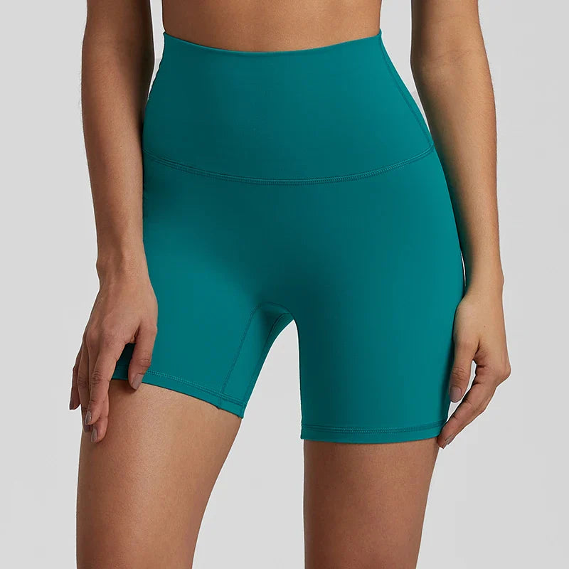 No Front Seam High Waisted Biker Shorts Sport Women Fitness Spandex Leggings Booty Buttery Soft Gym Workout Yoga Shorts 5 Inches Classic Green