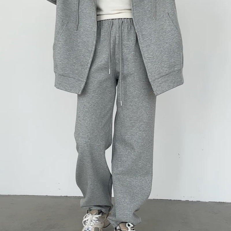 WOTWOY Causal Fleece Hooded Sweatshirts and Pants 2 Piece Sets Womens Outfits Autumn Winter Sweatpants Female Grey Pullovers