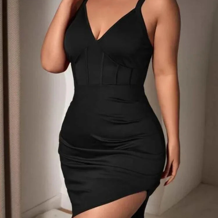 Plus Asymmetrical Hem Cami Dress Plus Size Women Dresses L XL 2XL 3XL 4XL Size
