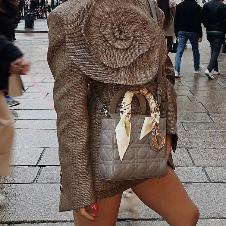 Patchwork Appliques Blazer For Women Notched Collar Long Sleeve Spliced Button Detachable Blazers Female Fashion