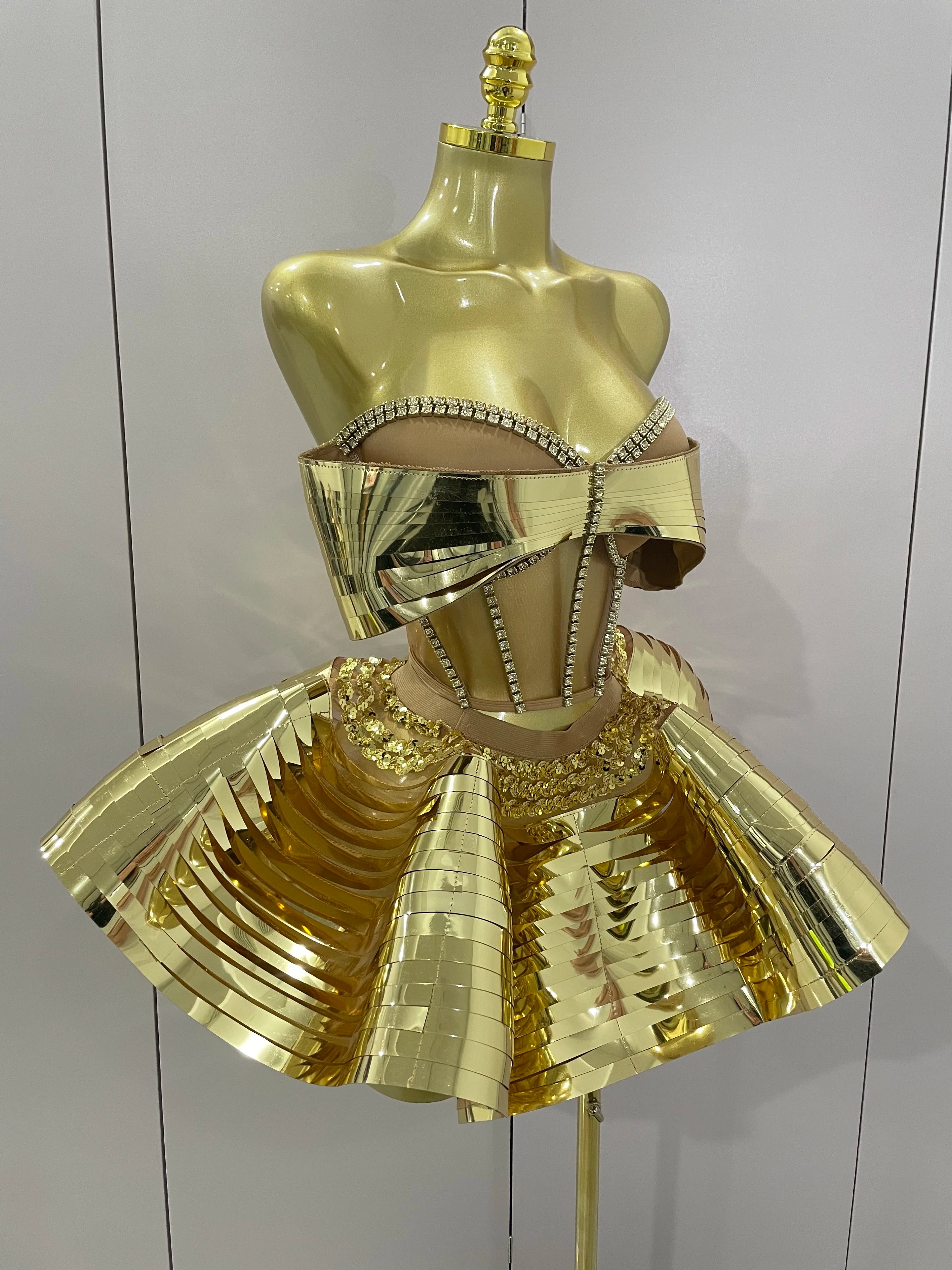 2025 Women Silver Sequins Rhinestone Sexy Backless Two Piece Set Birthday Party Club Fancy Outfit Stage Performance Costume