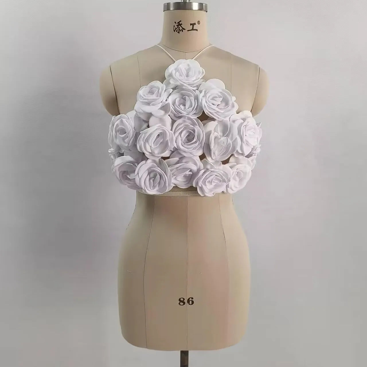 Hot Sale Black Red White Women Sexy Halter Off the Shoulder Backless Short Mini Camis Tops Florals Nightclub Party Wear WHITE