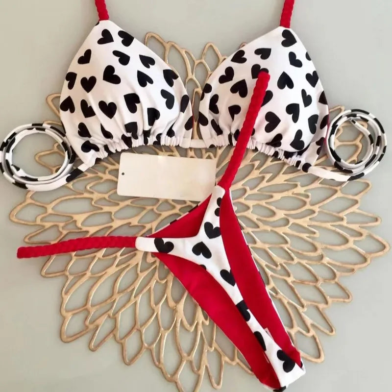 Swimwear Women Sexy Brazilian Bikini Set Thong High Waist Swim Suit Leopard Print Two Pieces Beach Wear Bathing Suits