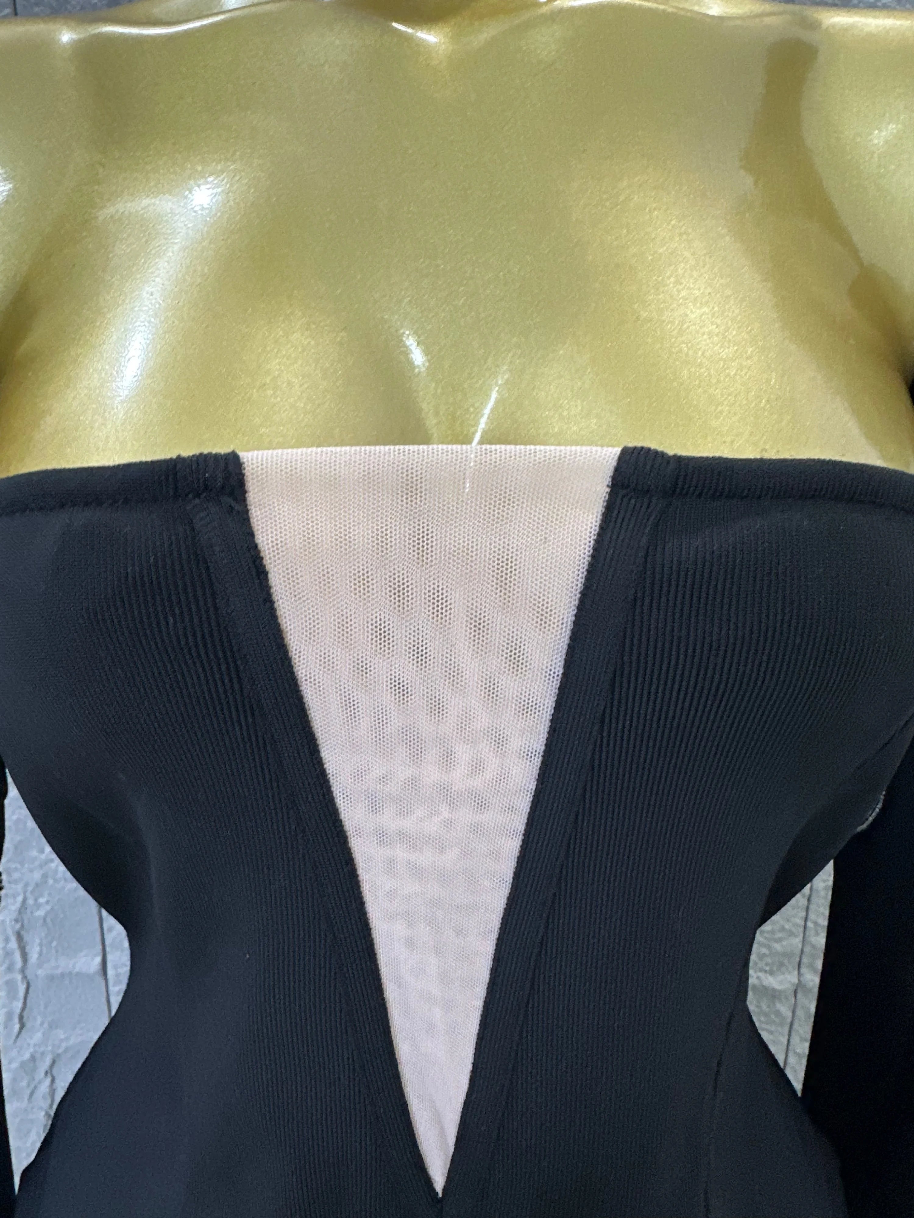 High QualityBlack Off-Shoulder Bodycon Midi Dress Women Sexy Sheer Mesh Plunge V Neck Long Sleeve High Slit Cocktail Outfit