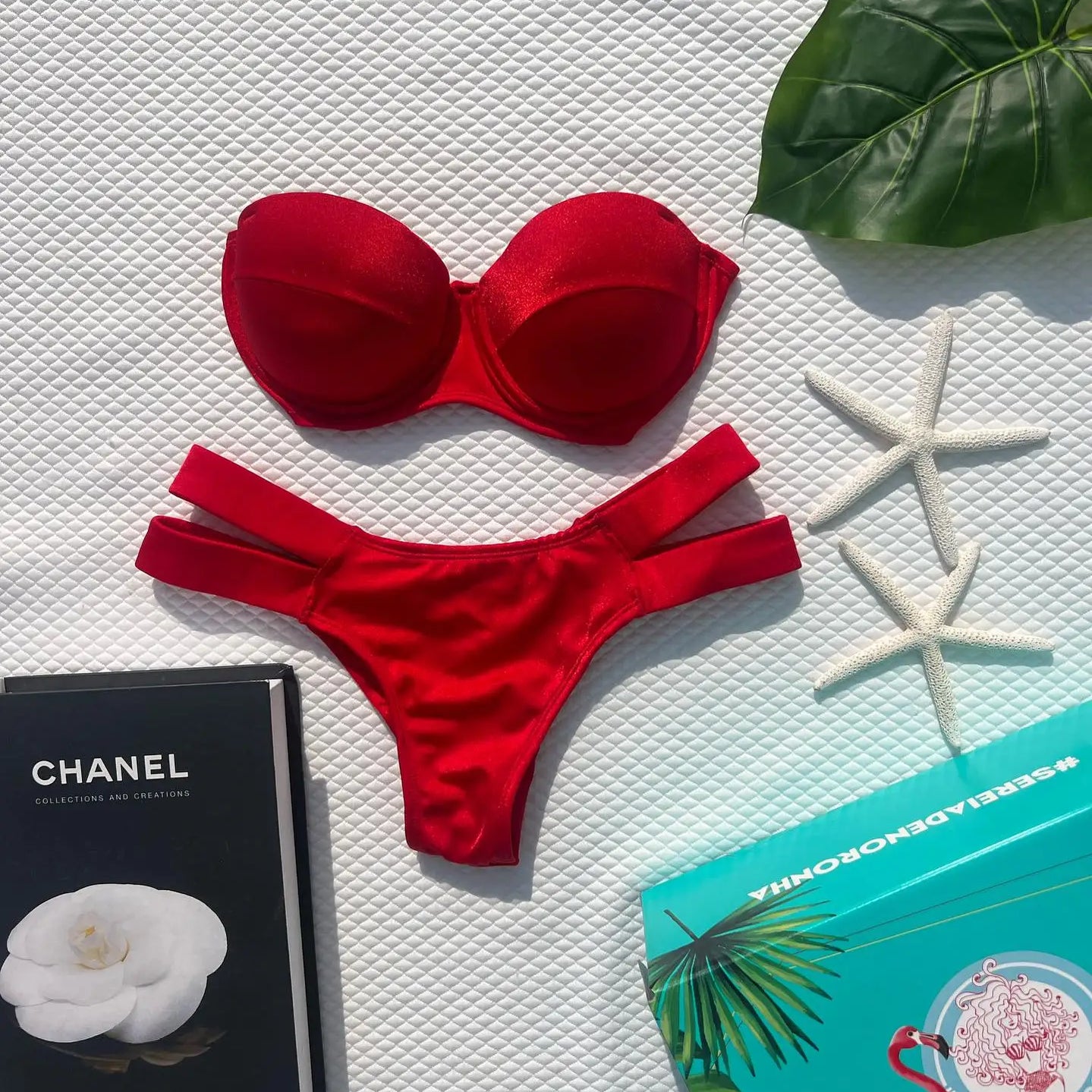 Summer Push Up Bikini Sets Solid Women's Swimsuit Vintage Print Swimwear Vacation Bathing Suit Sexy Summer Outfits Beachwear 6