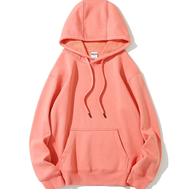 Streamgirl Winter Warm Fleece Hoodies For Women Green White Loose Sweatshirts With Hoodie Pink Pullover Hoodies Women Velvet Top Orange