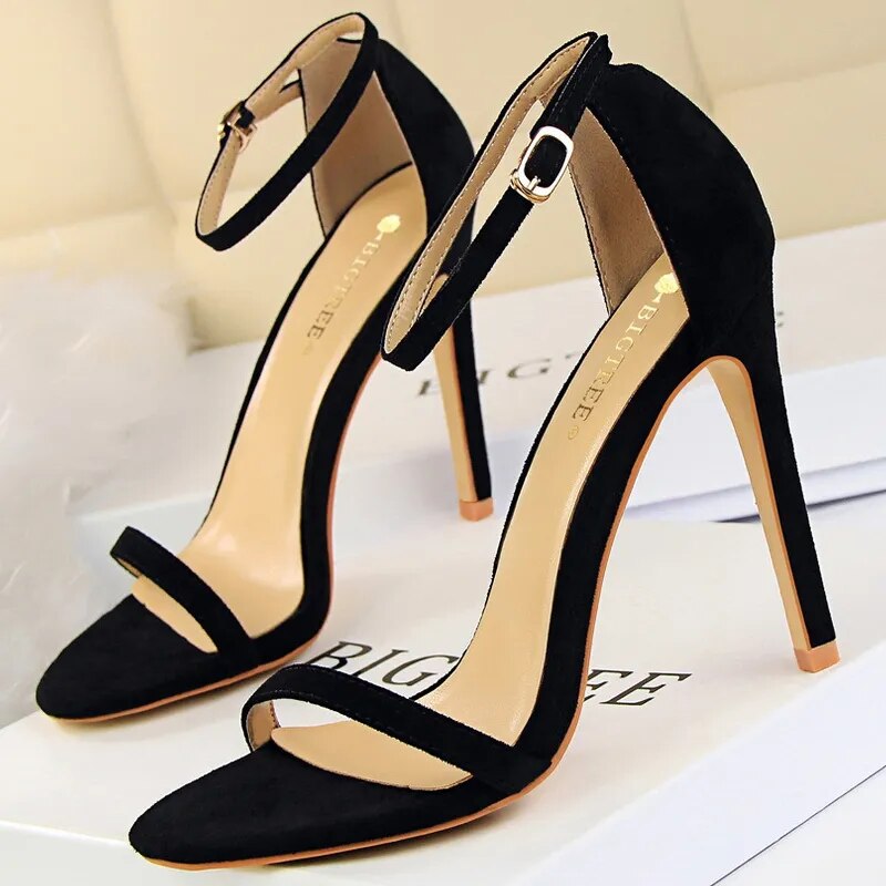 Shoes Summer Women Sandals Suede Hollow High Heels Stiletto Fashion Sandles Women Heels Ladies Shoes Women's Sandals