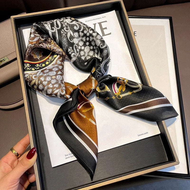 Square 100% Real Silk Scarf Women Bufanda Shawls Wraps for Lady Neckerchief Natural Foulard Femme Bandana Scarves Pashmina 2023 18146 68x68cm