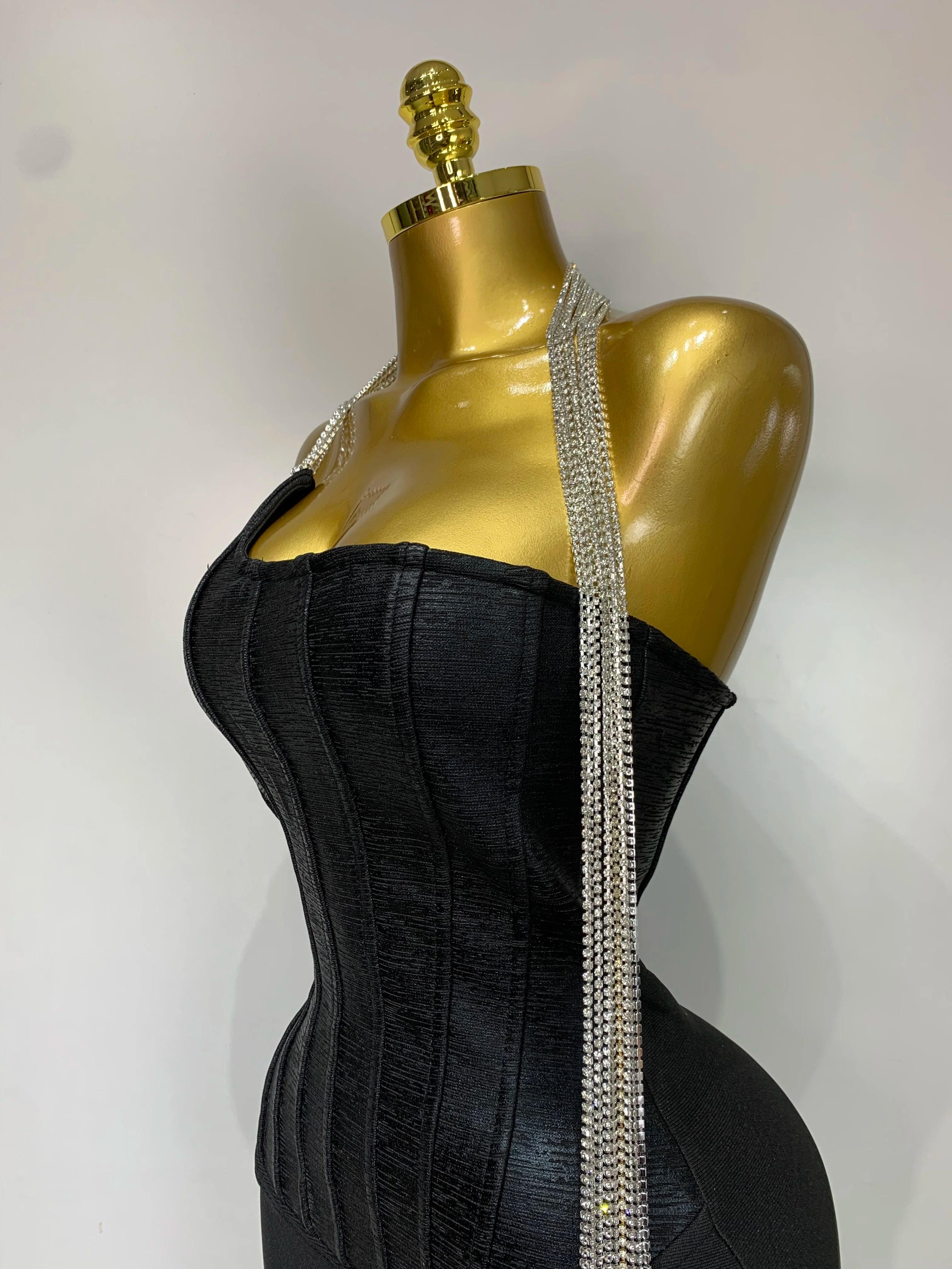 Women Sexy Strapless Backless Bandage Dresses Fashion Sleeveless Beading Cocktail Evening Party Luxury Birthday Prom Gown