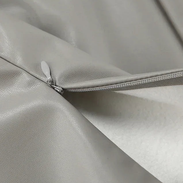 Khaki Wrap Skirts for Women Spring Elegant Simple PU Slit A Line Midi Skirts Black Sexy Slim High Waist Bodycon Skirt