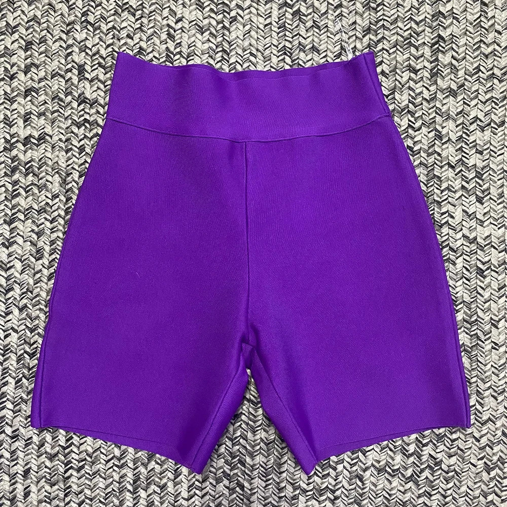 Women Sports Outfit Female Yoga Gym Fitness Black Gray White Running Rayon Bandage Shorts Pants PURPLE