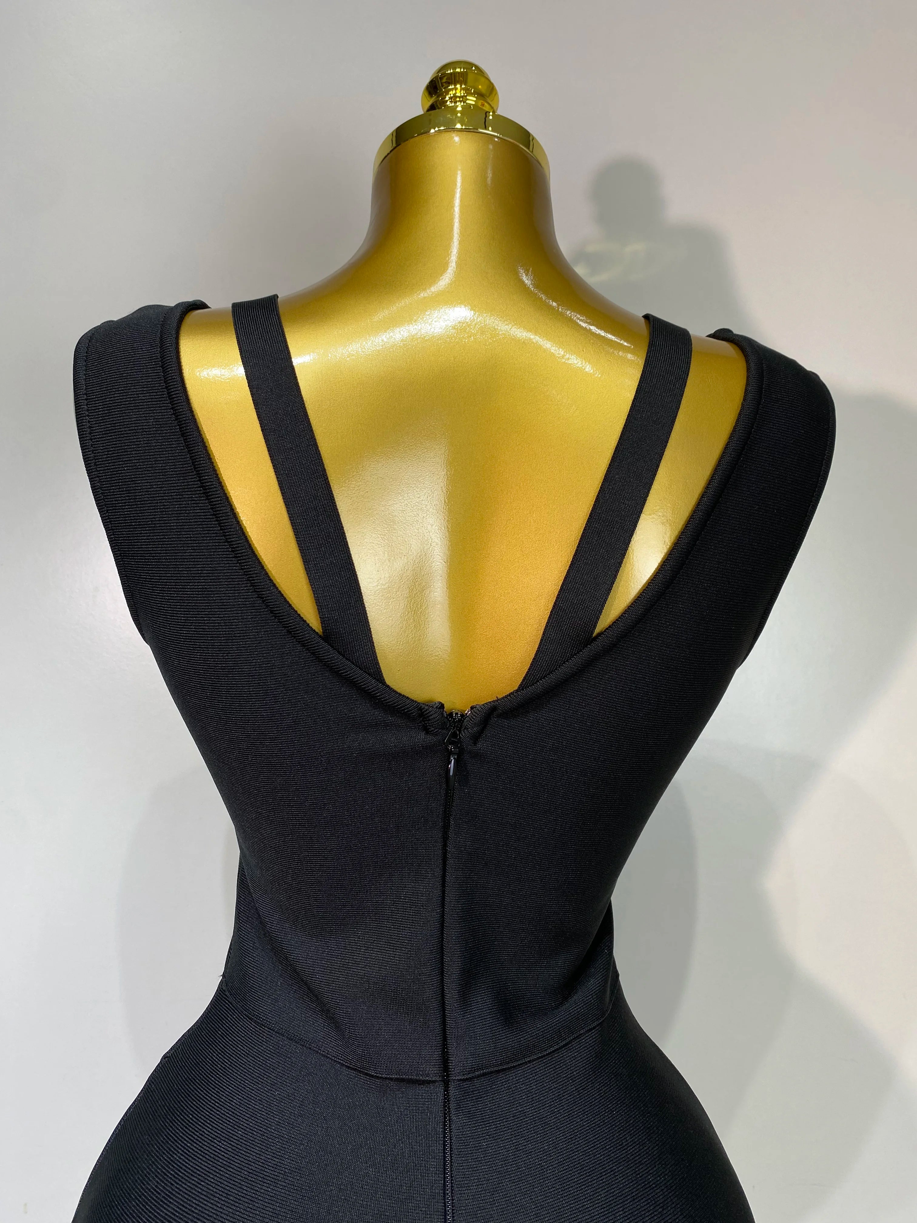 Women Black Elegant Bandage Dress 2025 Sexy Sleeveless Bodycon Evening Party Club Luxury Birthday Dress Wedding Guest Gown