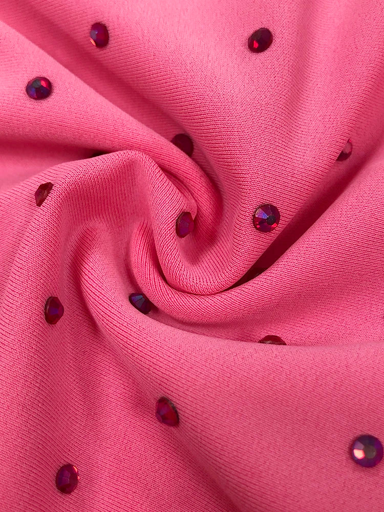 Elegant Sleeveless Halter Ribbon Ruched Details Backless Body Suit With Beaded Maxi Long Skirt Two Pieces Set Casual Wearing