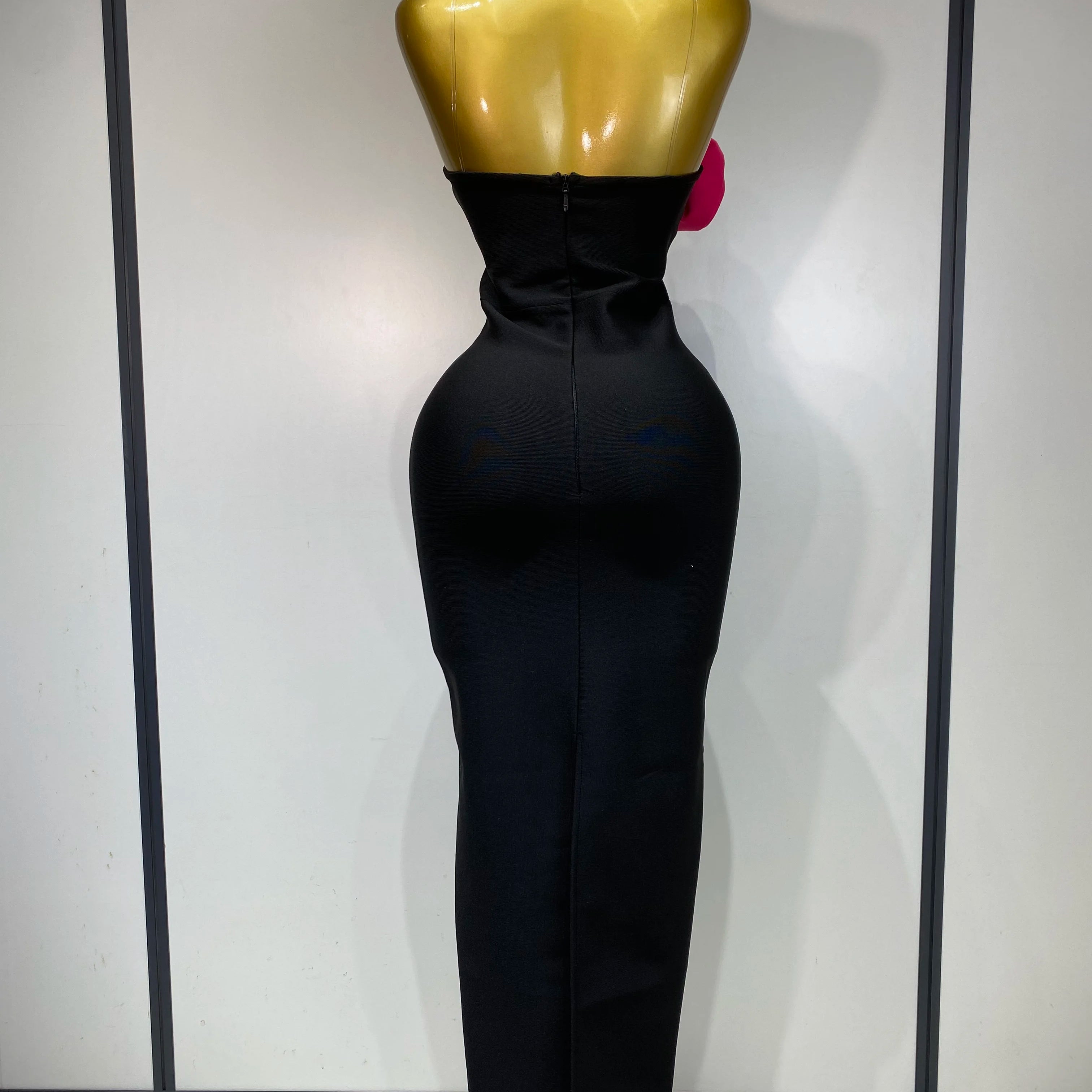 Women Sexy Strapless Backless Flower Patchwork Maxi Long Bandage Dress 2025 Elegant Evening Club Luxury Birthday Party Dresses