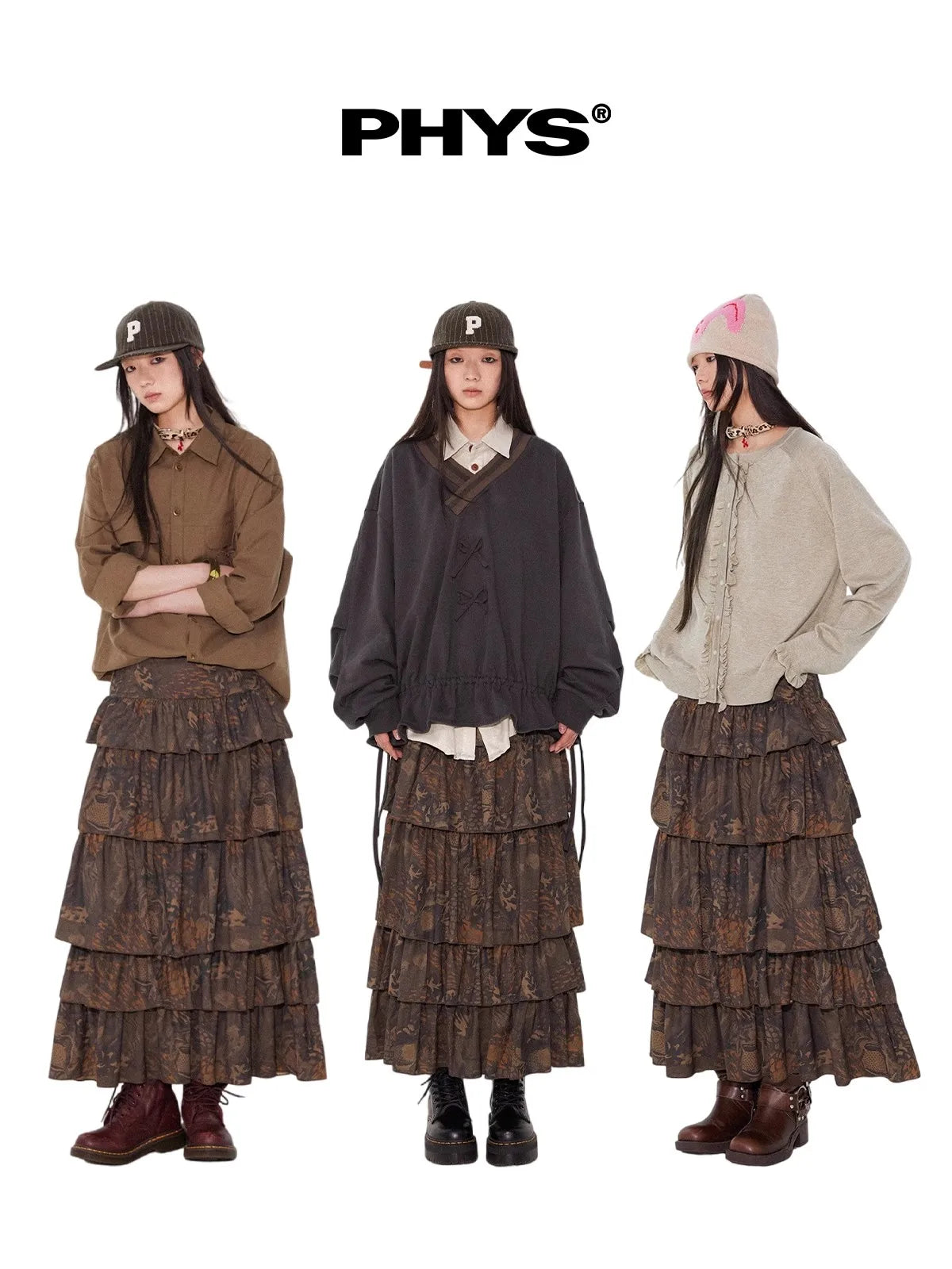 Lautaro Spring Long Soft Flowy Colorful Floral Print Tiered Midi Skirt Women High Waist High Quality Luxury Designer Clothes