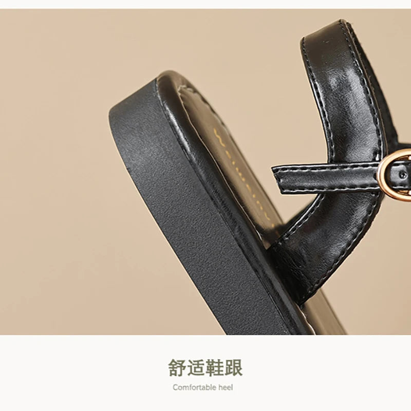 2024 new summer women's outdoor sandals Roman style Fashion Leather work shoes Ladies casual flat shoes 41-43