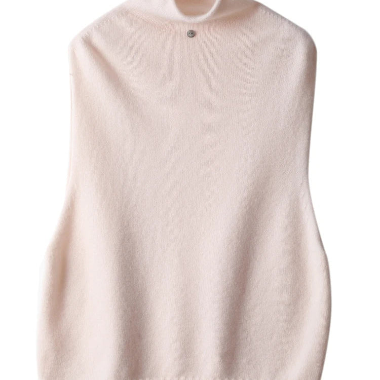 Turtleneck Waistcoat Women's Knitted Vest New Autumn And Winter Sleeveless Top Sweater JQ137