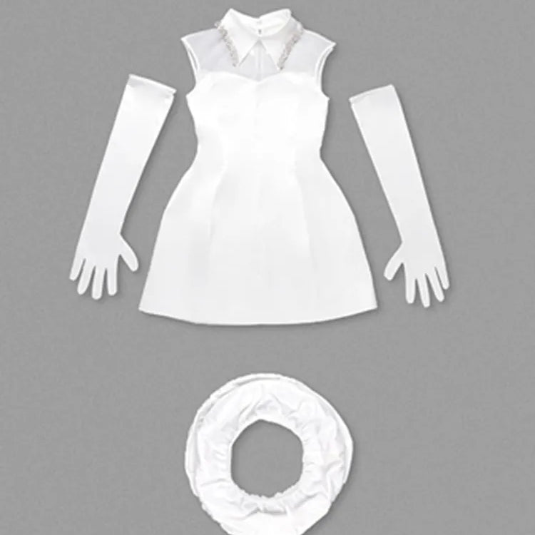 Luxury Women Celebrity Sexy Tank White Pearl Diamonds A Line White Mini Bodycon Dress Elegant Evening Club Party Dress