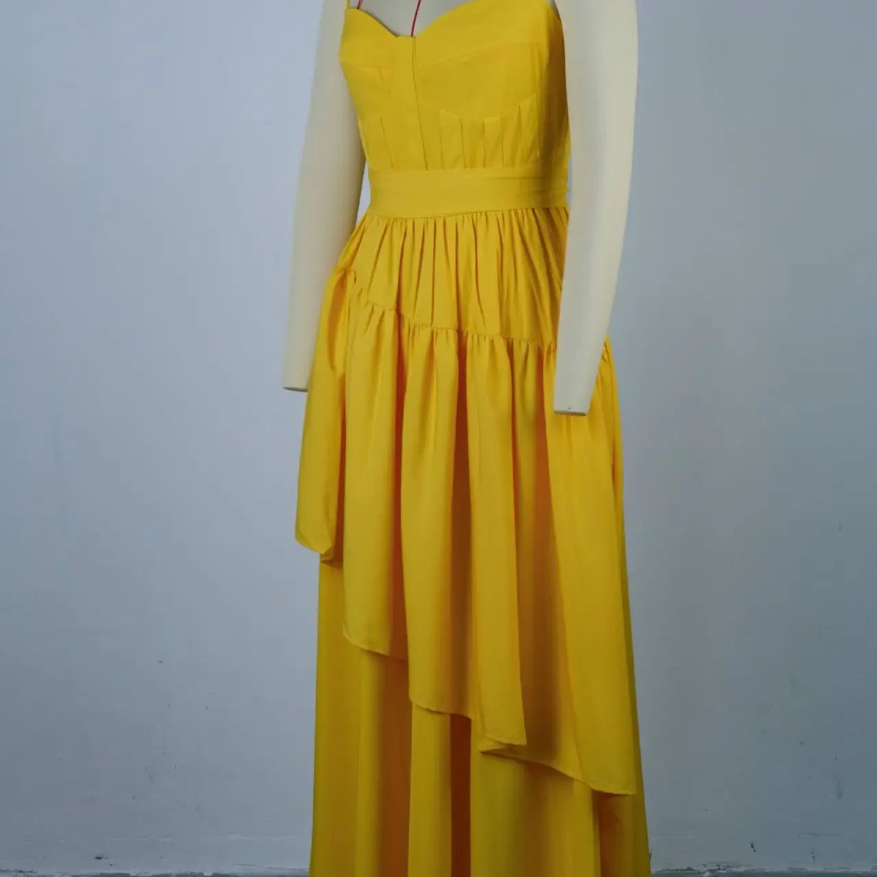 CM.YAYA Women Sleeveless Strap Bow Ruffles Long Maxi Dress 2025 Holiday Beach Birthday Evening Sexy Girl Party Dresses Vestidos