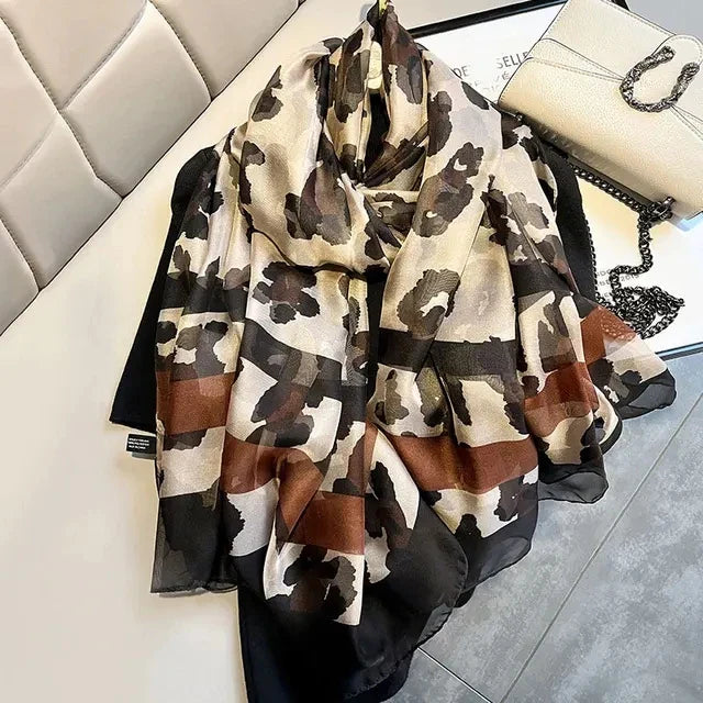 Silk Scarf Fashion Design Neck Foulard Female Luxury Hijab Women Warm Beach Scarves Echarpe Shawl Large Wrap Echarpe Bandana see chart 26