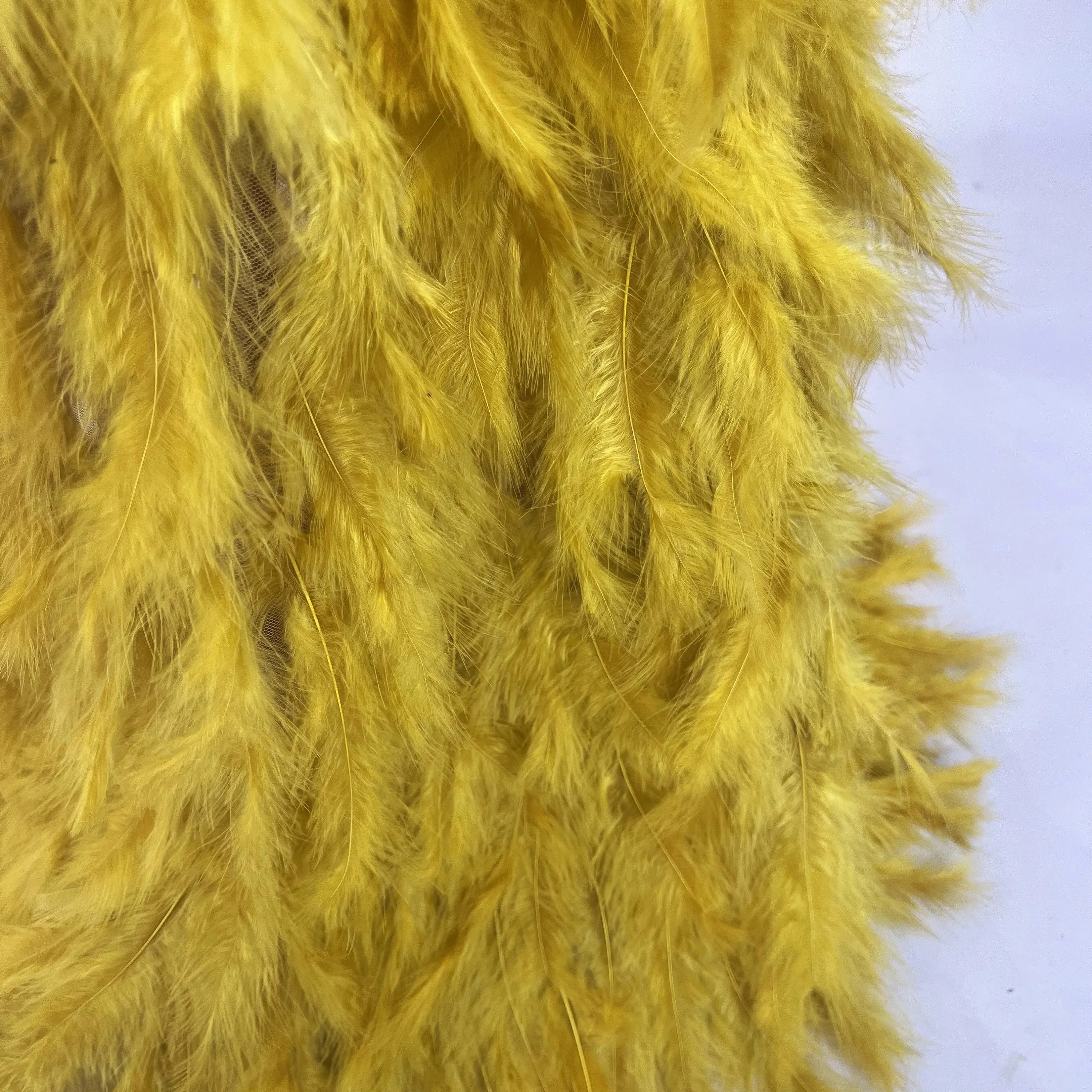 Luxury Shining Gold Rhinestones Feather Sexy Mesh Long Dress Women Birthday Evening Red Carpet Fashion Show Gown Stage Costume